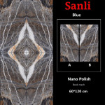 پرسلان سانلی آبی تیره بوک مچ نوین سرام نانوپولیش 120*60